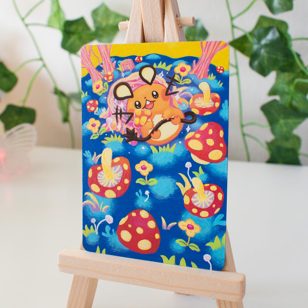 Mushroom Mouse Painted Card