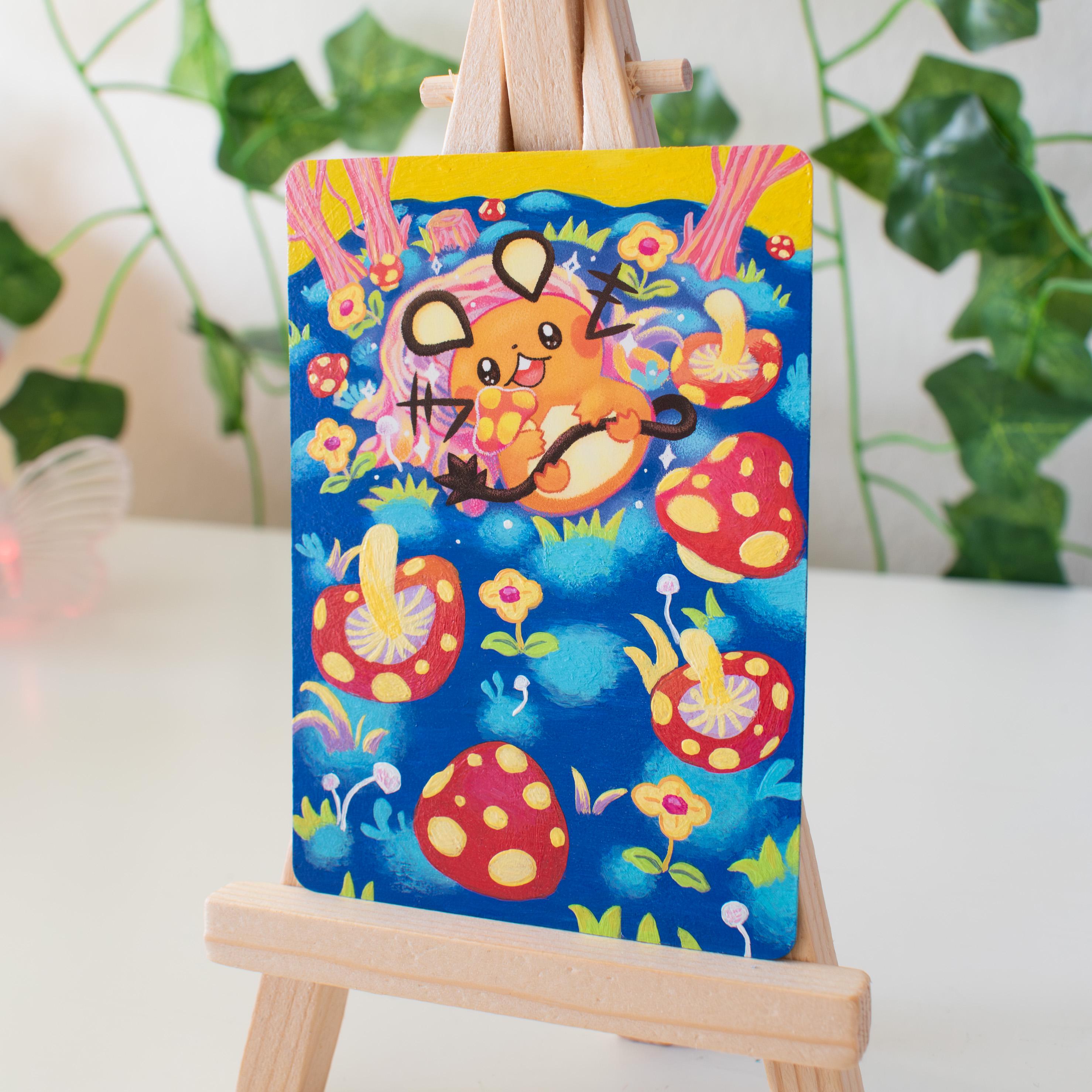 Mushroom Mouse Painted Card
