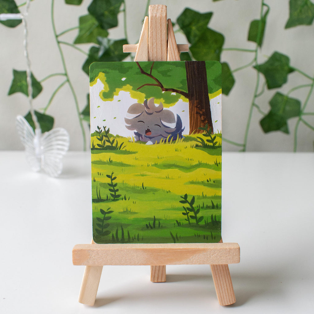 Sleepy Cat Painted Card