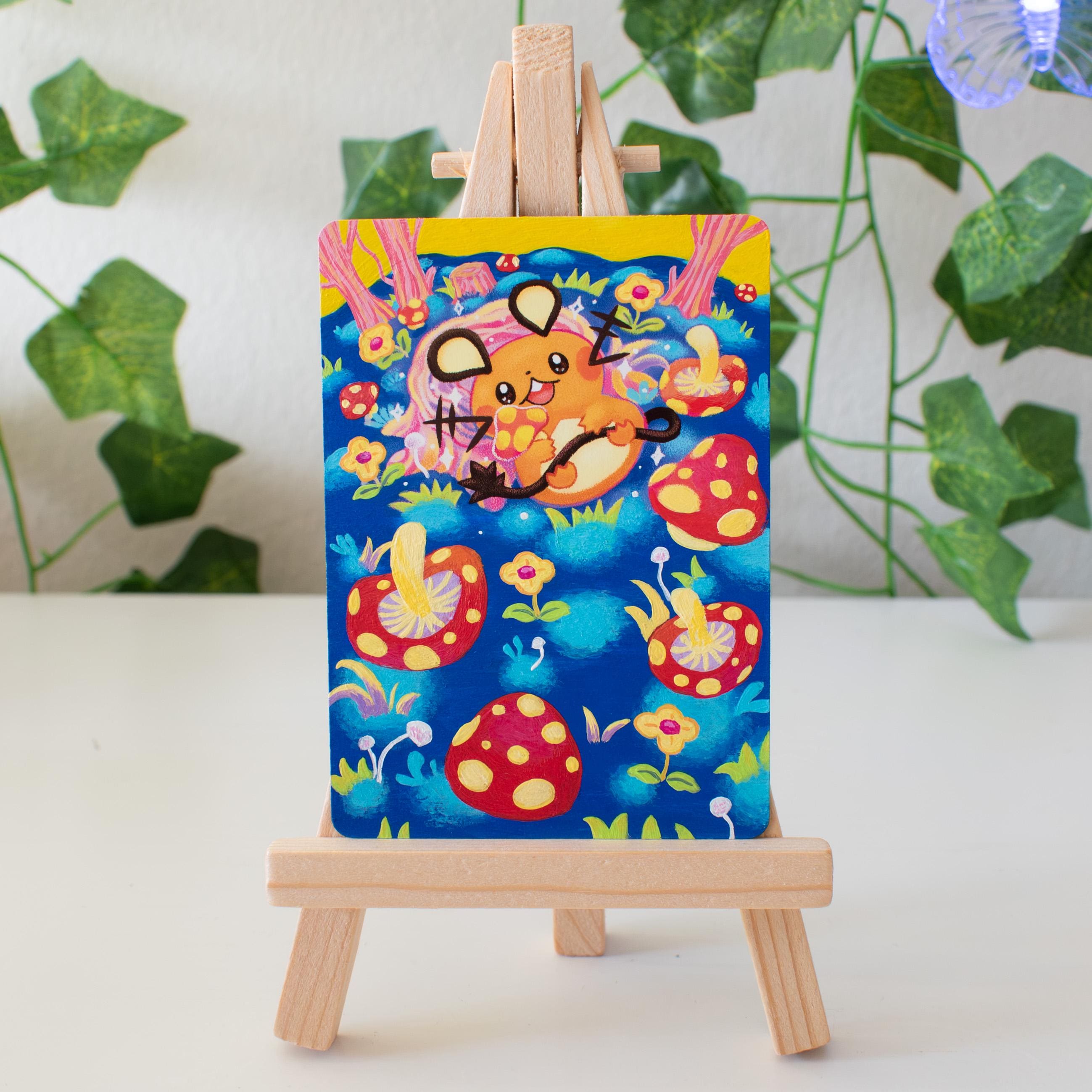 Mushroom Mouse Painted Card