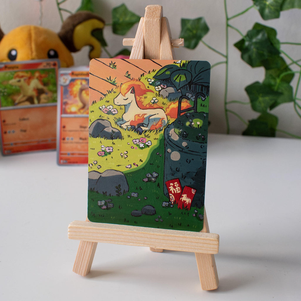 Fire Horse Painted Card