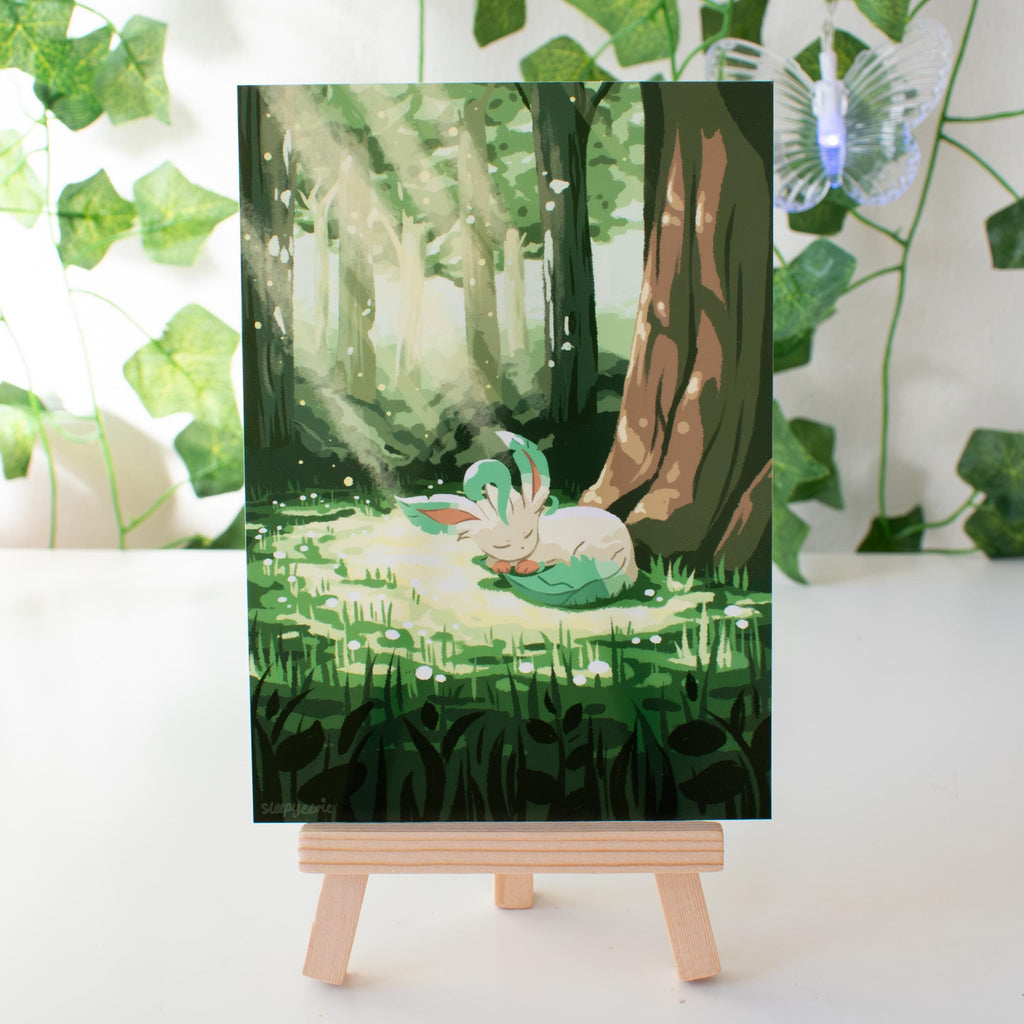 Sleepy Leafy Print