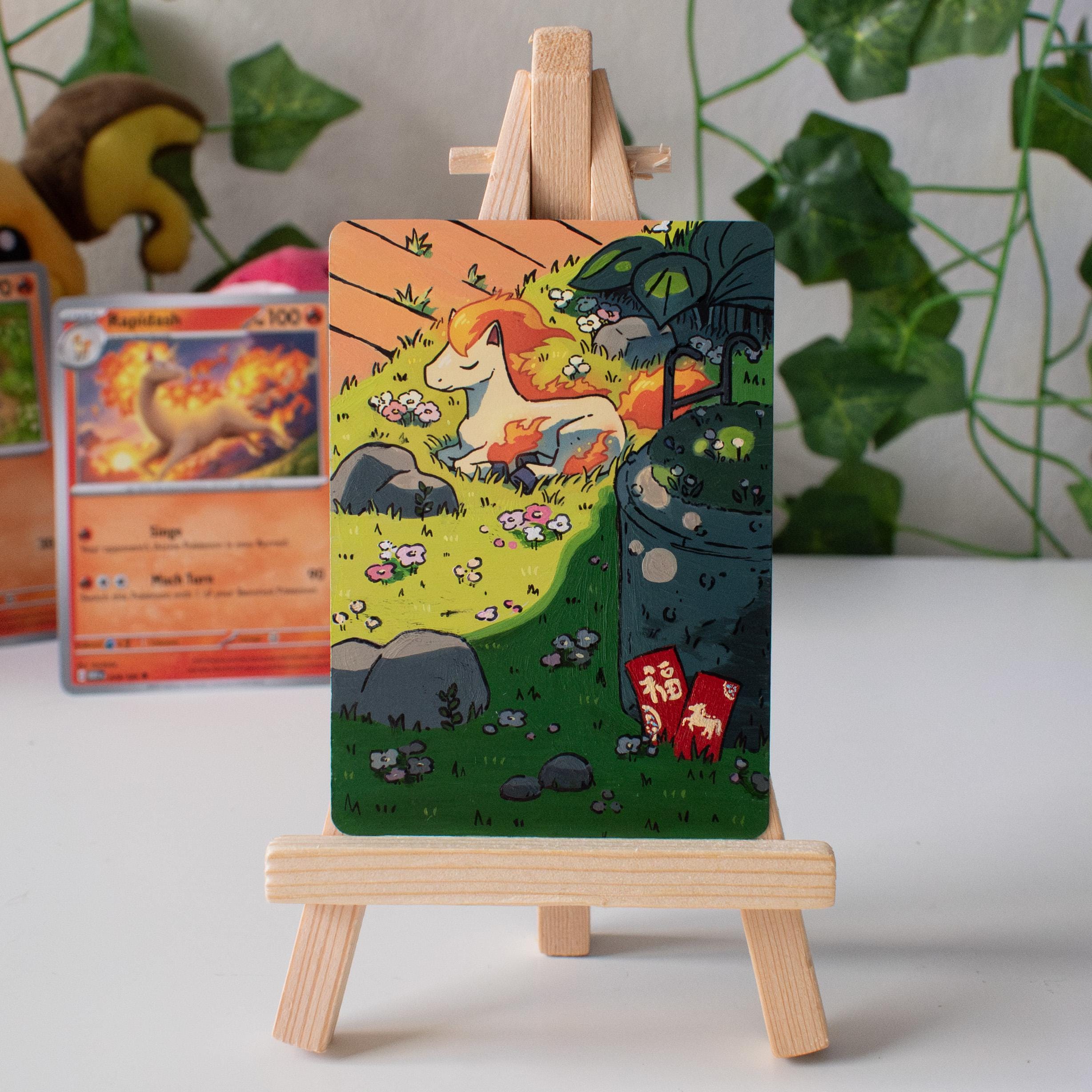 Fire Horse Painted Card
