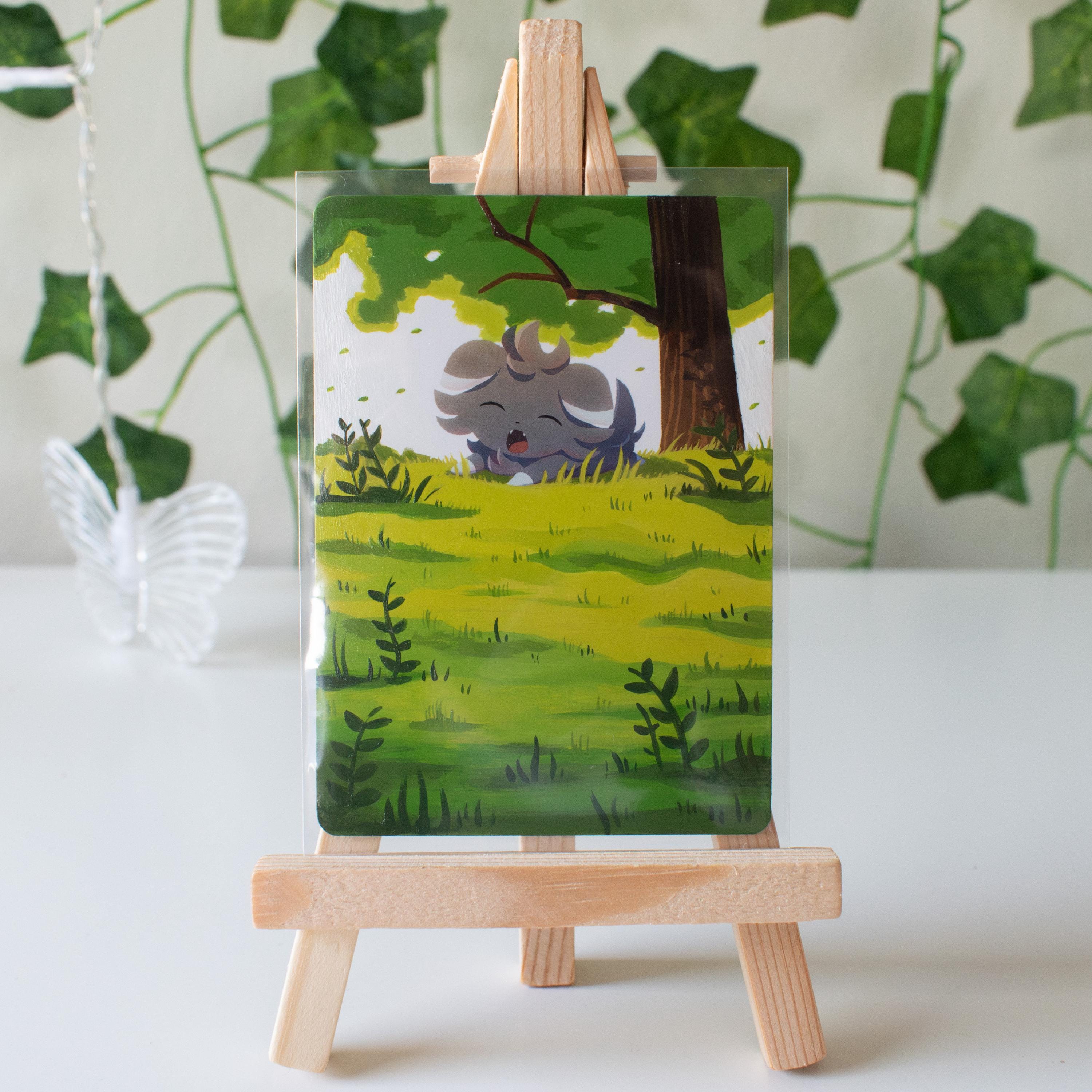 Sleepy Cat Painted Card